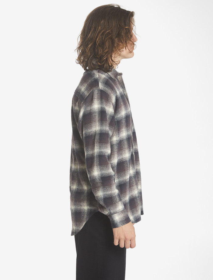 Barrio Long Sleeve Flannel Shirt - Deep Plum