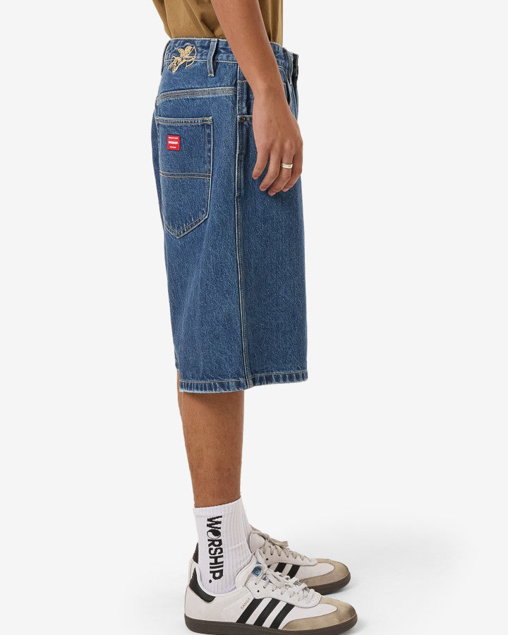 Big Dawg Jean Short - Worn Blue Rinse