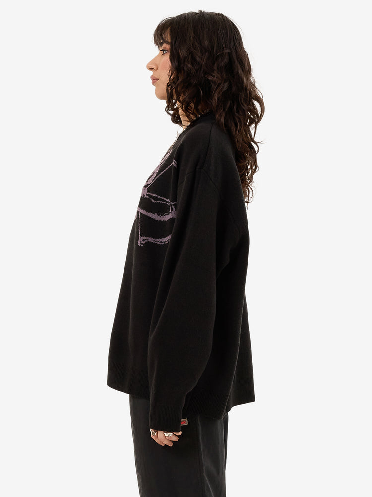 Cherub Box Crew Knit - Black / Purple Reign