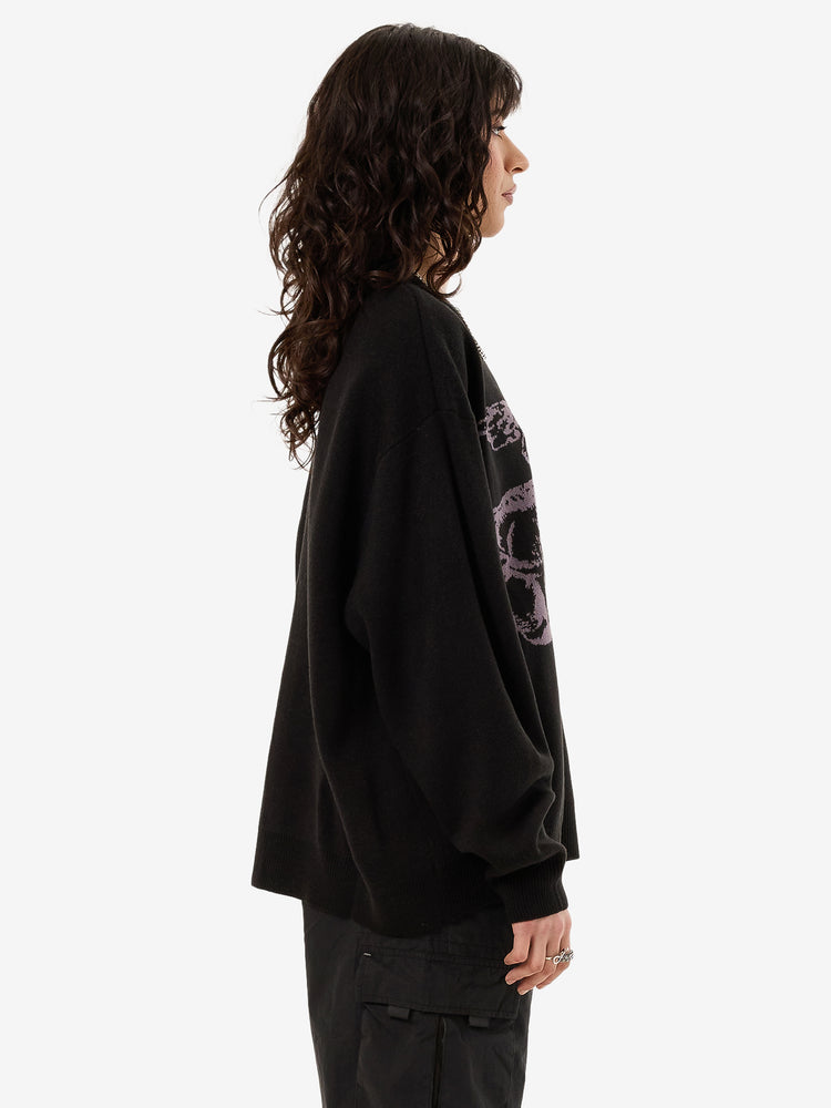 Cherub Box Crew Knit - Black / Purple Reign