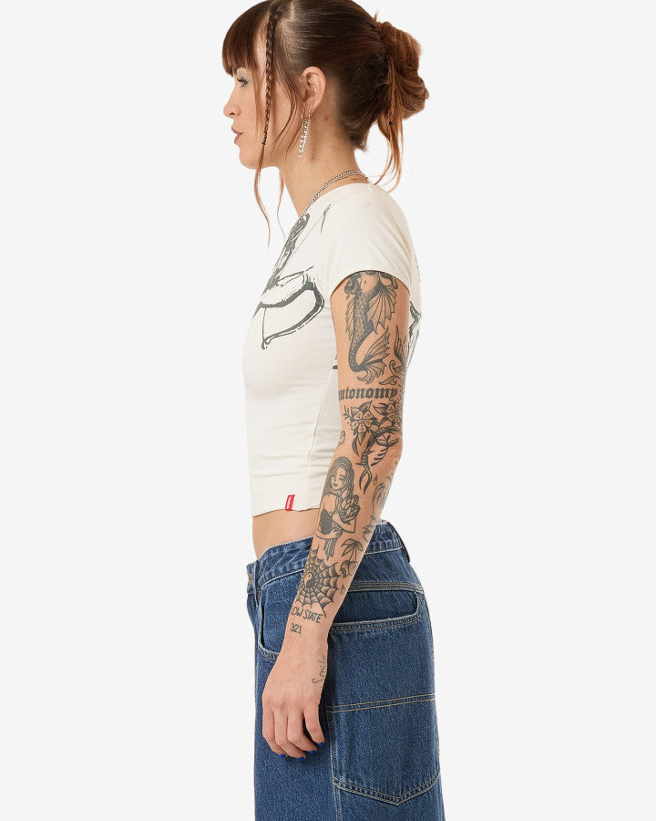 Cherub Cap Sleeve Top - Bone