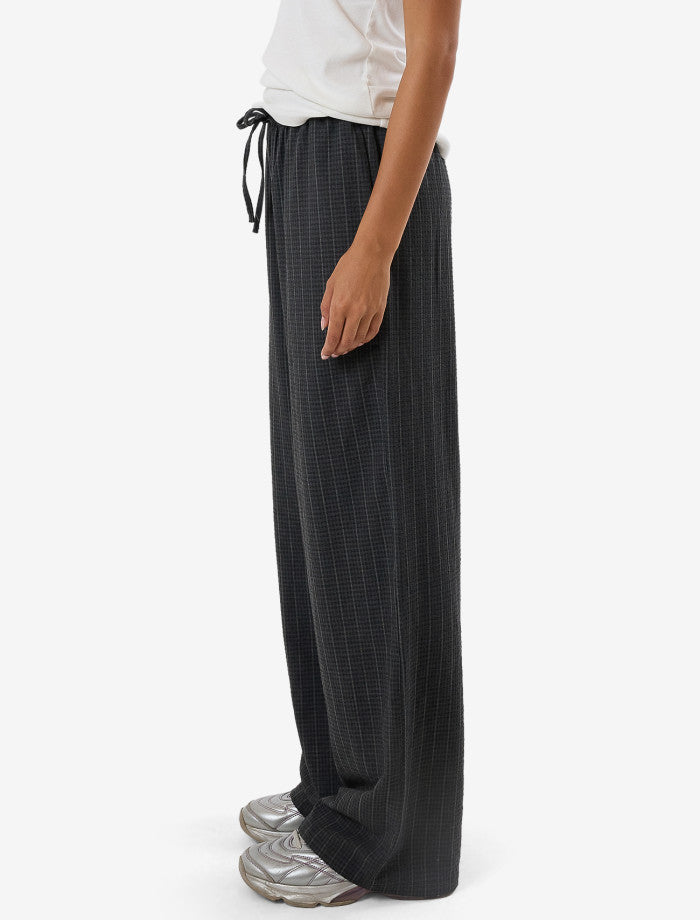 Colby Drawstring Pant - Charcoal Pinstripe