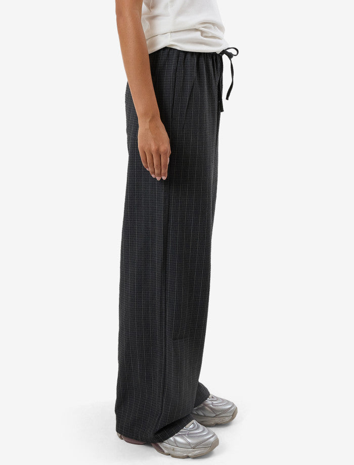 Colby Drawstring Pant - Charcoal Pinstripe