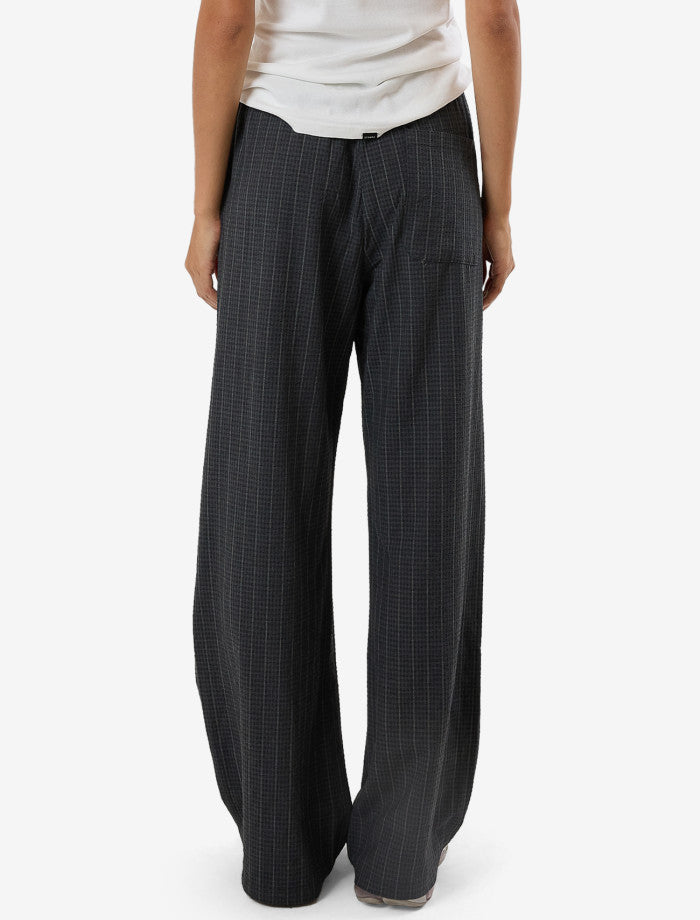 Colby Drawstring Pant - Charcoal Pinstripe