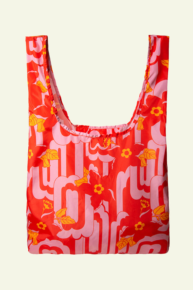 
            
                Load image into Gallery viewer, 70&amp;#39;s Floral Shopper Bag - Red
            
        