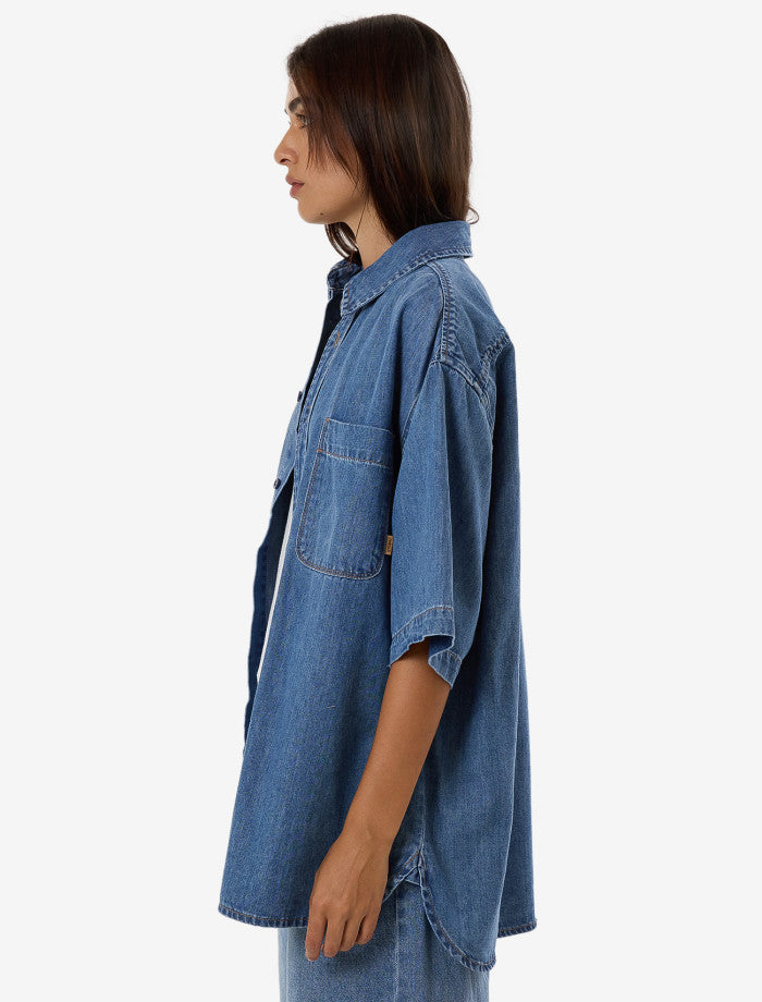 Darian Denim Shirt - Dark Dust Blue