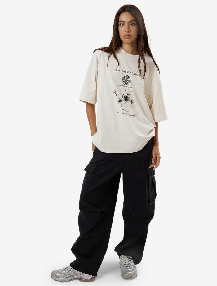 Deadly Posy Oversized Tee - Heritage White