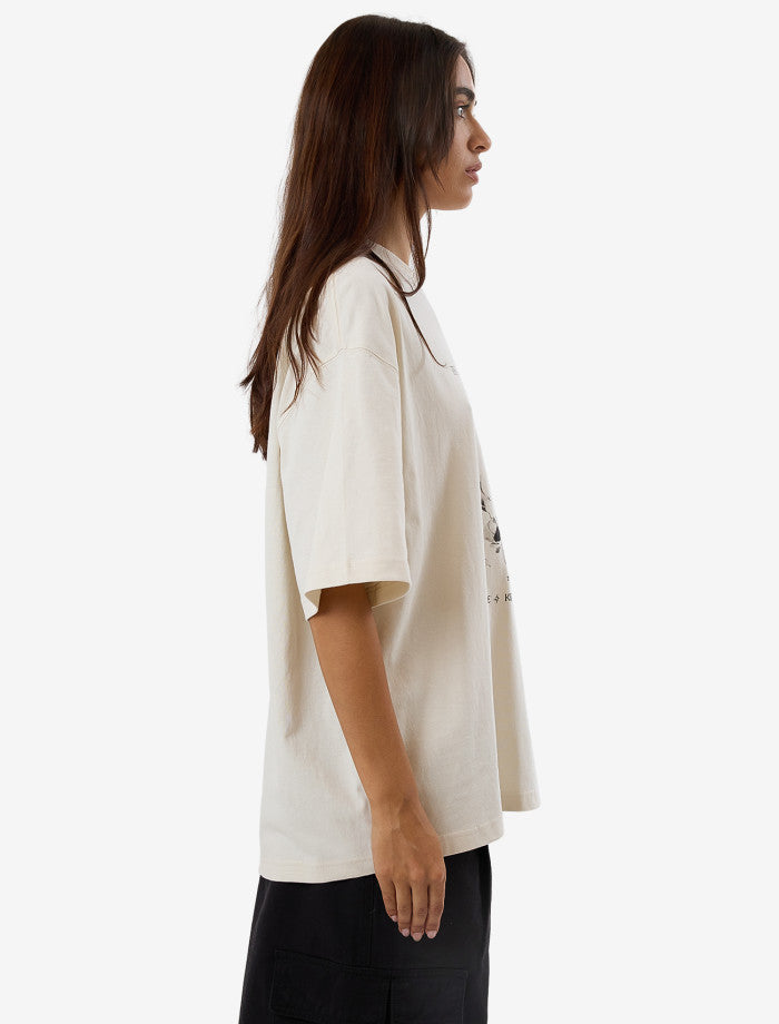 Deadly Posy Oversized Tee - Heritage White