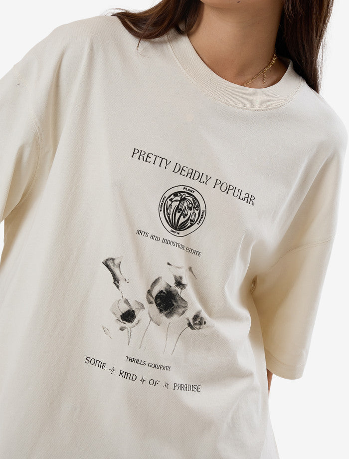 Deadly Posy Oversized Tee - Heritage White