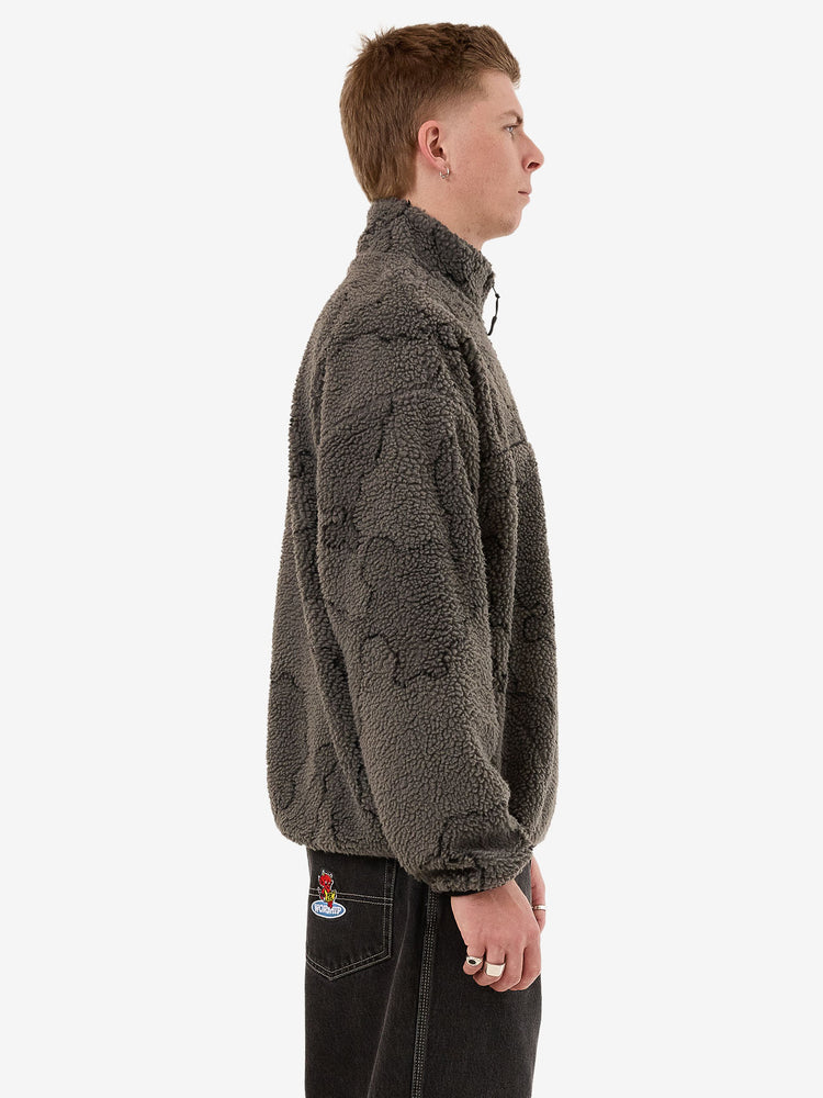 Delirium Quarter Zip Sherpa - Steel Grey