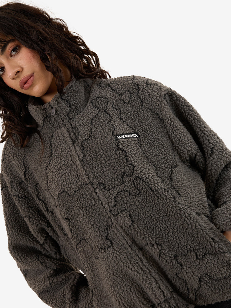 Delirium Zip Through Polar Fleece - Steel Grey