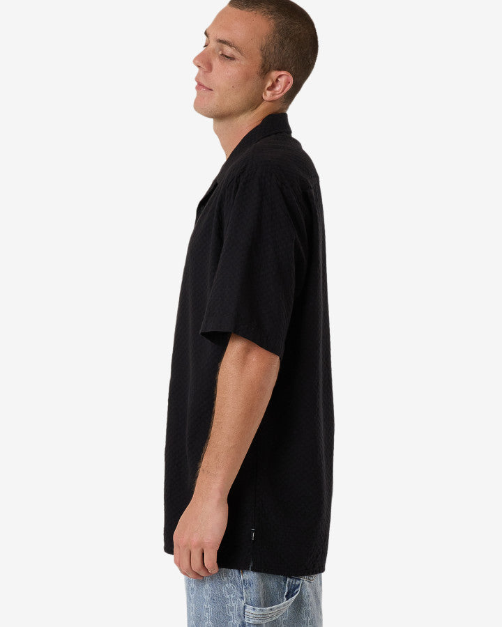 Distortion Bowling Shirt - Black