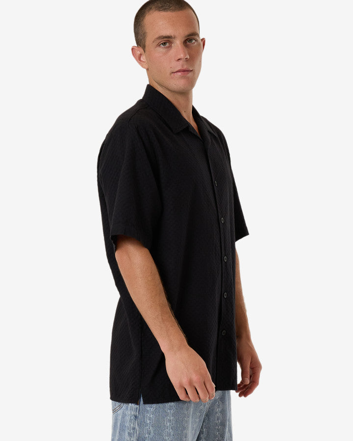 Distortion Bowling Shirt - Black