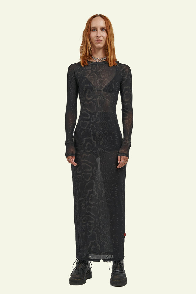 
            
                Load image into Gallery viewer, Viper L/S Mesh Maxi Dress - Washed Black
            
        