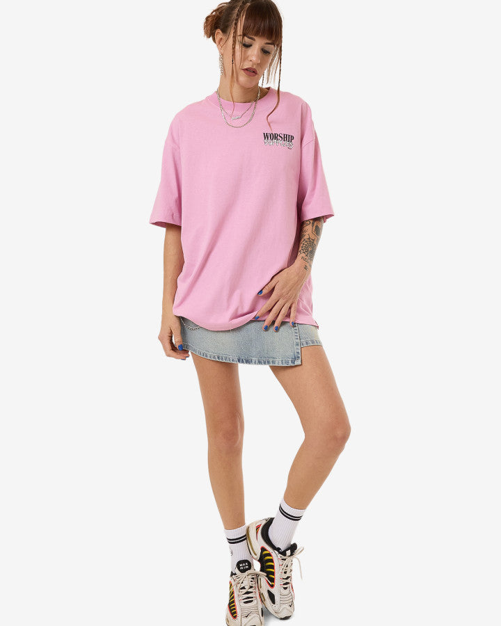 Domination Oversize Fit Tee - Lilac Chiffon