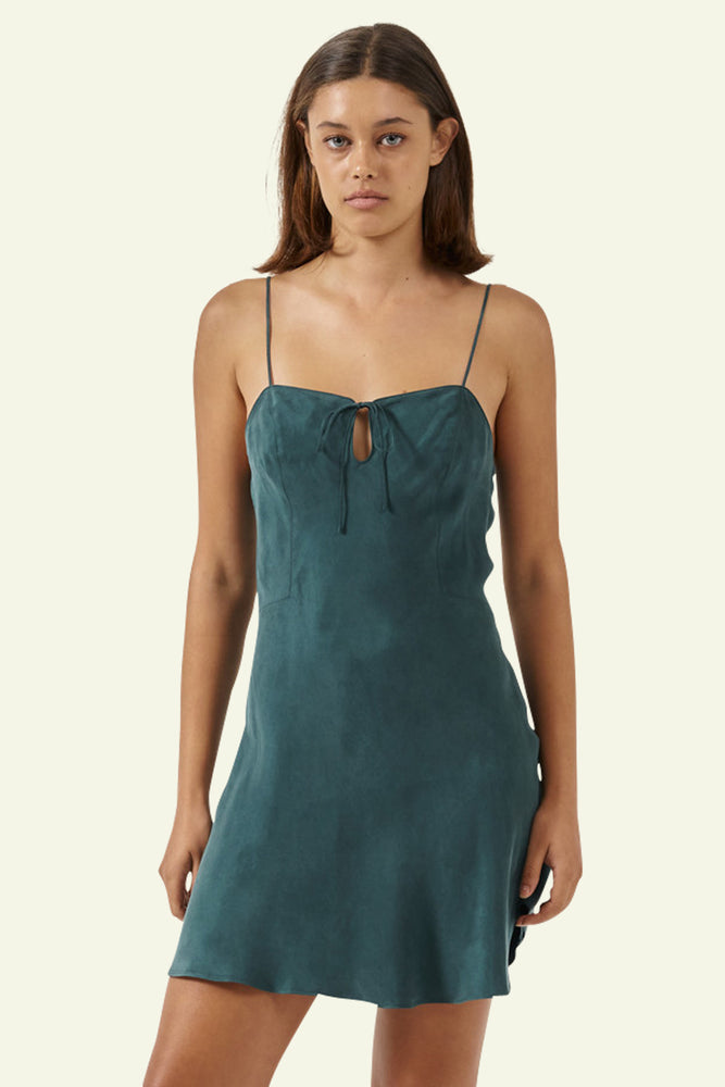 Fairmont Mini Slip Dress- Jasper Green