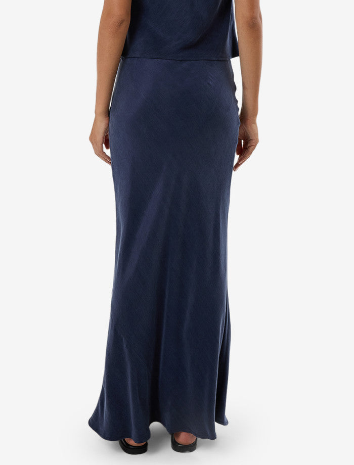 Faye Slip Skirt - Oxford Blue