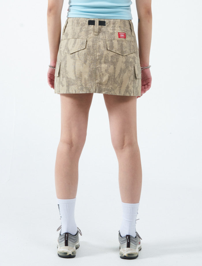 Five Pointer Cargo Mini Skirt- Sandy Taupe