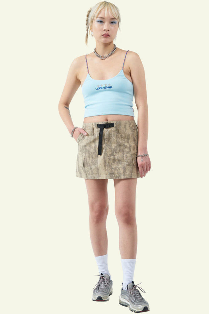 Five Pointer Cargo Mini Skirt- Sandy Taupe