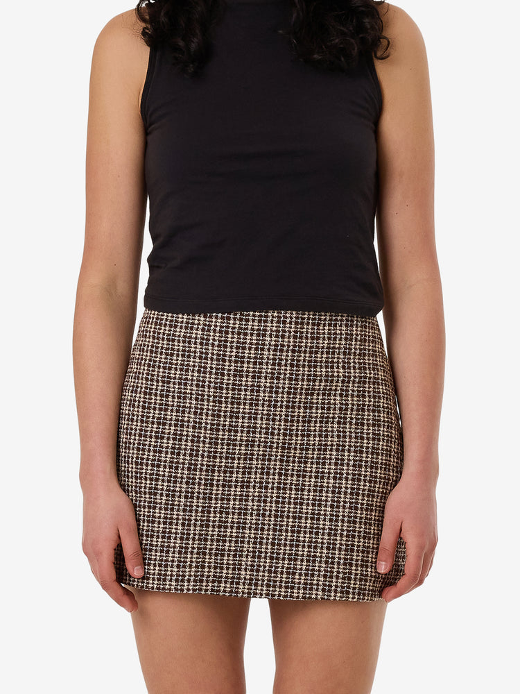 Hazed Mini Skirt - Coffee