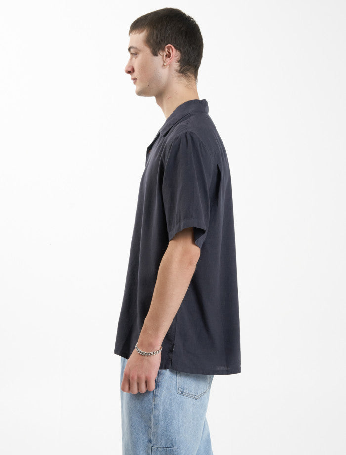 Hemp Minimal Thrills Bowling Shirt - Slate