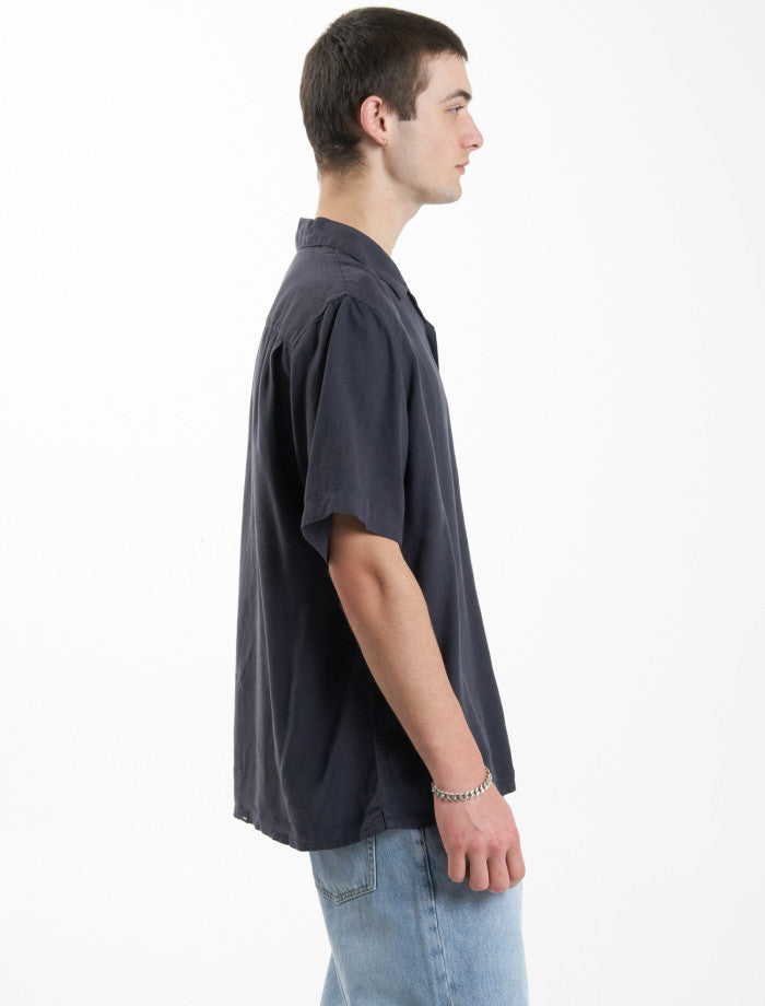 Hemp Minimal Thrills Bowling Shirt - Slate