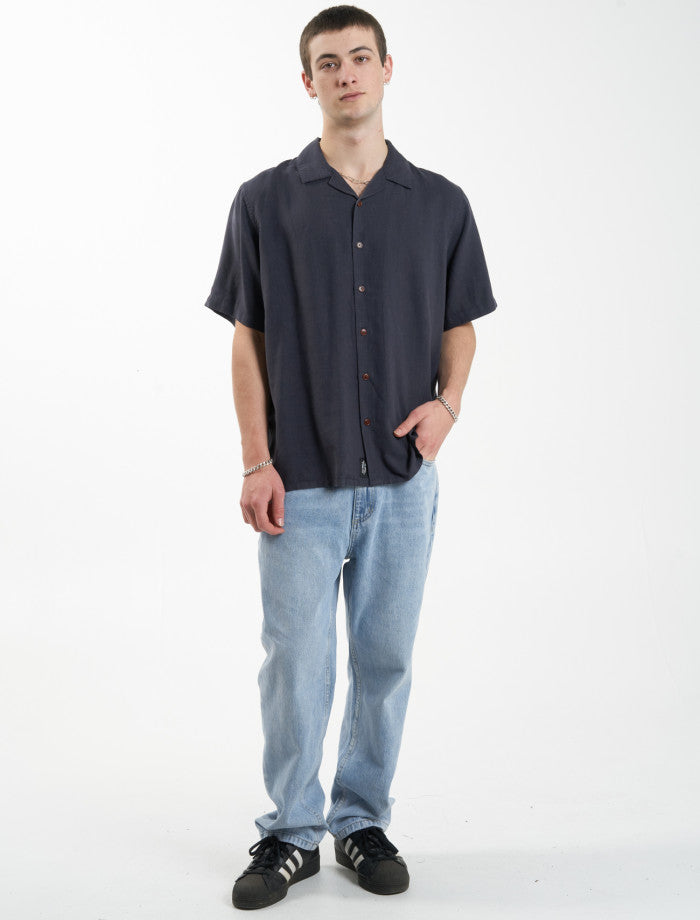 Hemp Minimal Thrills Bowling Shirt - Slate