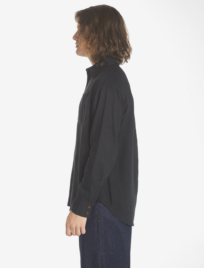 Hemp Minimal Thrills Oversize Long Sleeve Shirt - Black