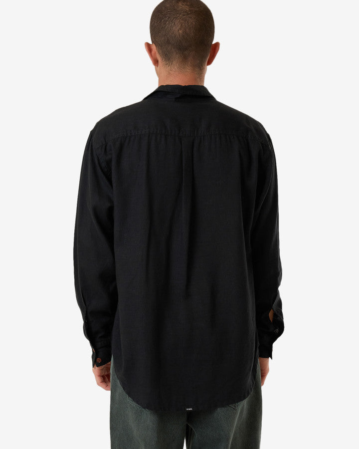 Hemp Minimal Thrills Oversize Long Sleeve Shirt - Black