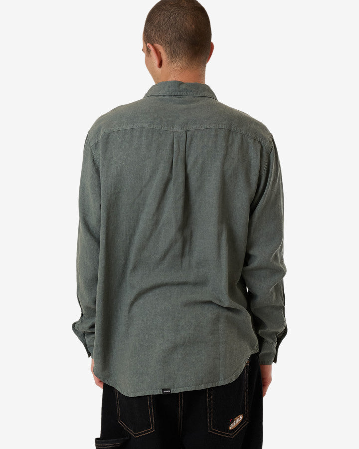 Hemp Minimal Thrills Oversize Long Sleeve Shirt - Dark Forest