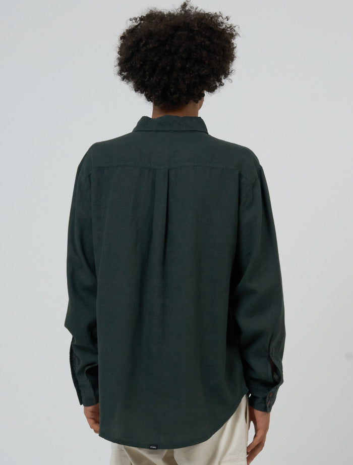Hemp Minimal Thrills O/S L/S Shirt- Deep Emerald