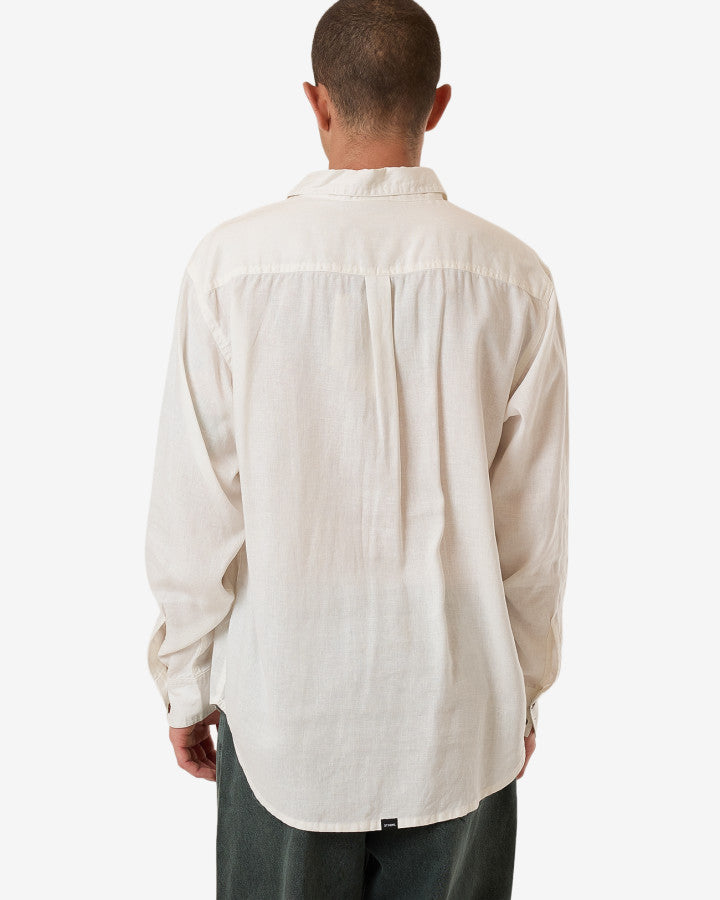 Hemp Minimal Thrills Oversize Long Sleeve Shirt - Dirty White