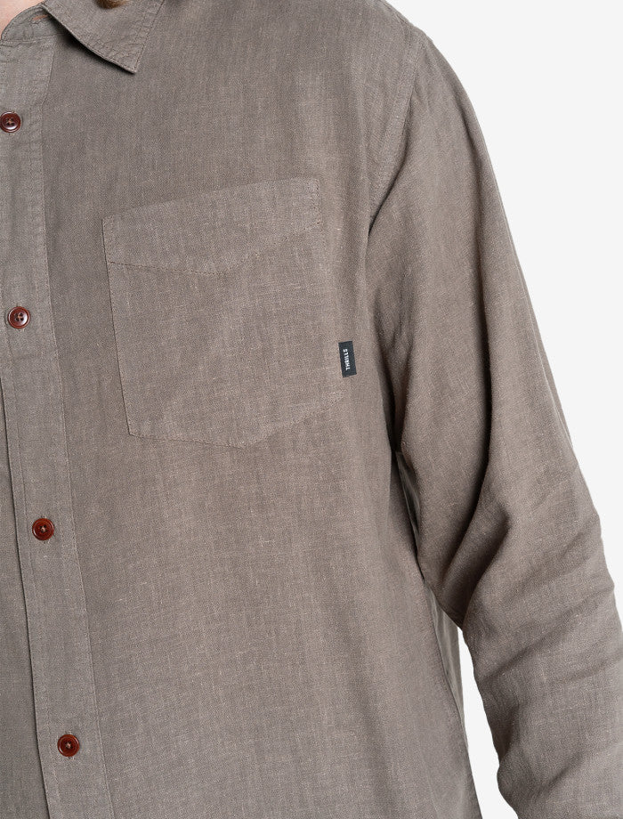 Hemp Minimal Thrills Oversize Long Sleeve Shirt - Light Canteen