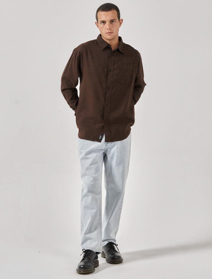 Hemp Minimal Thrills O/S L/S Shirt- Postal Brown