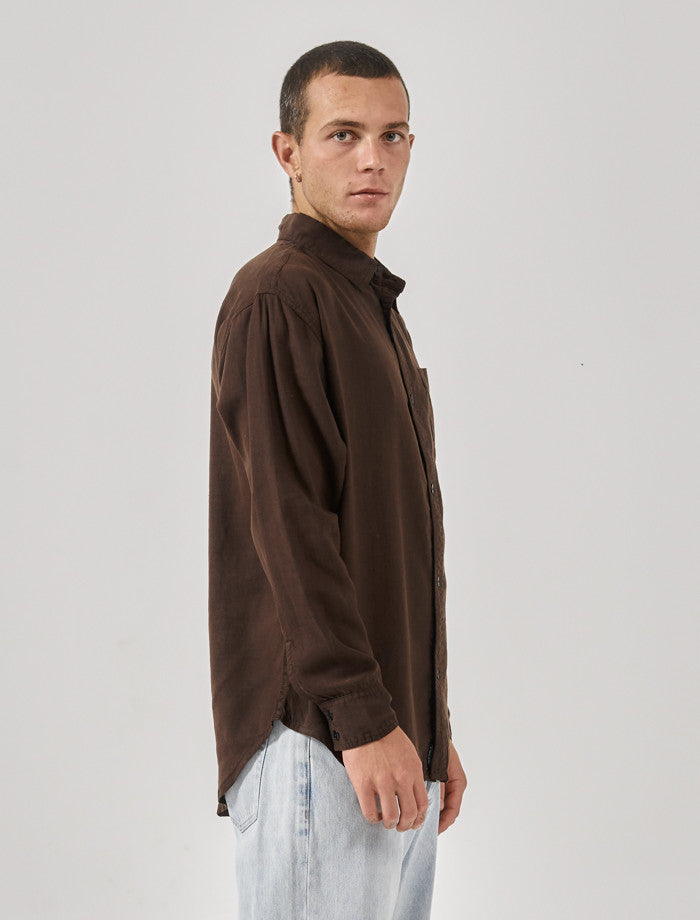 Hemp Minimal Thrills O/S L/S Shirt- Postal Brown