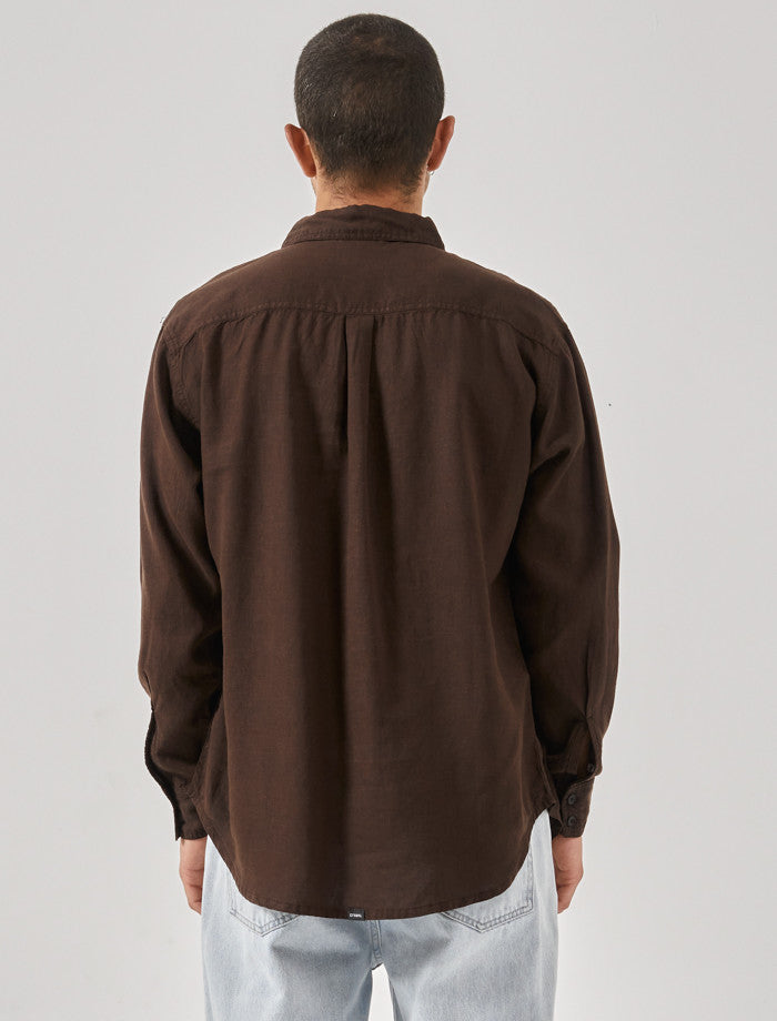 Hemp Minimal Thrills O/S L/S Shirt- Postal Brown