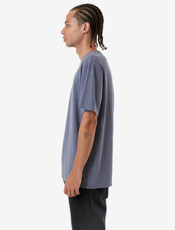 Hemp Thrills Embro Bind Merch Fit Tee - Folkstone Grey