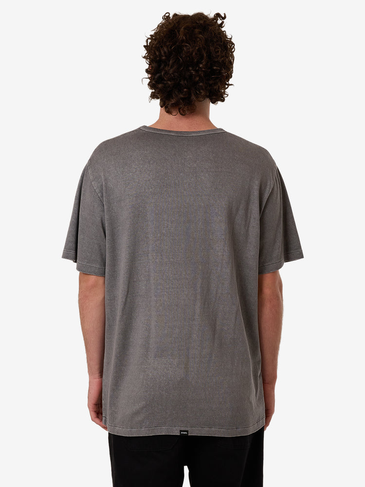 Hemp Embro Contrast Stitch Merch Tee - Grey Ash