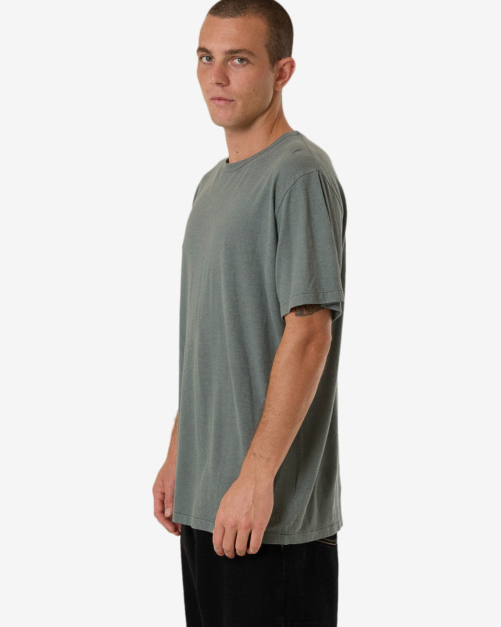 Hemp Embro L/W Contrast Stitch Merch Tee - Dark Forest