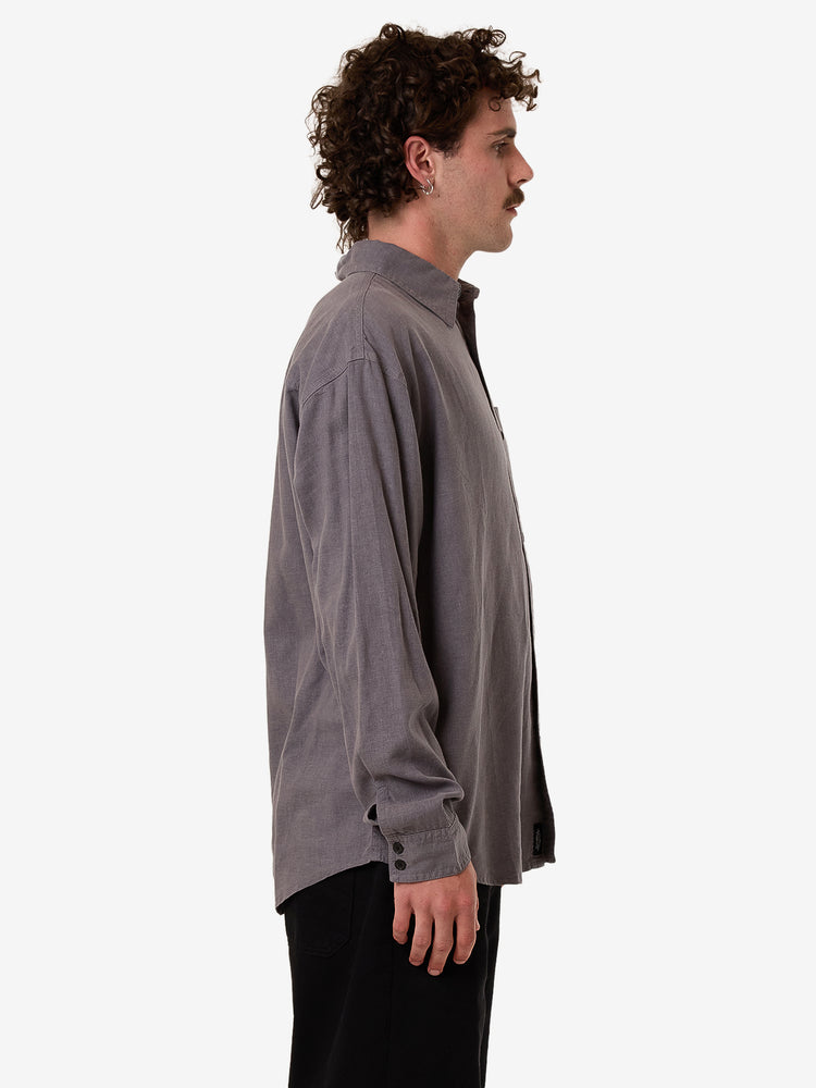 Hemp Oversize L.S Shirt - Grey Ash