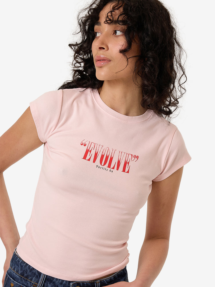 Highly Evolved Club Tee - Barely Pink