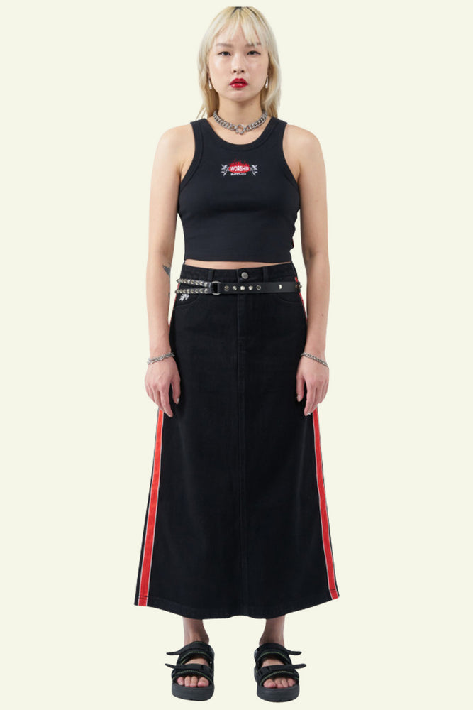 Hot Plate Maxi Skirt- Worship Black