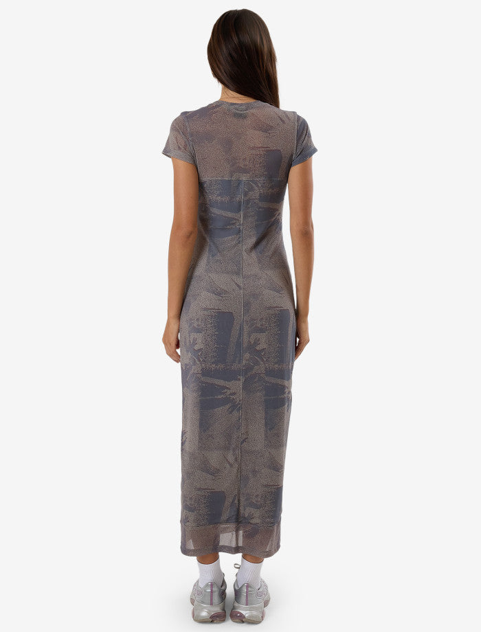 In Formation Mesh Dress - Graphite