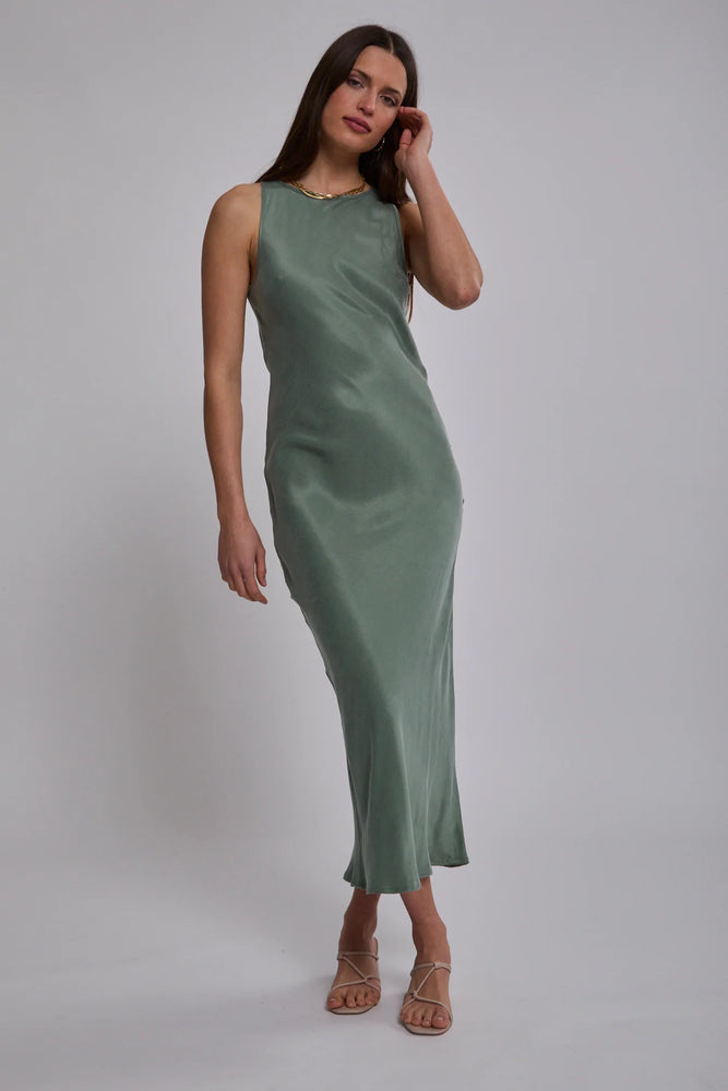 Indigo Slip Dress - Green Smoke