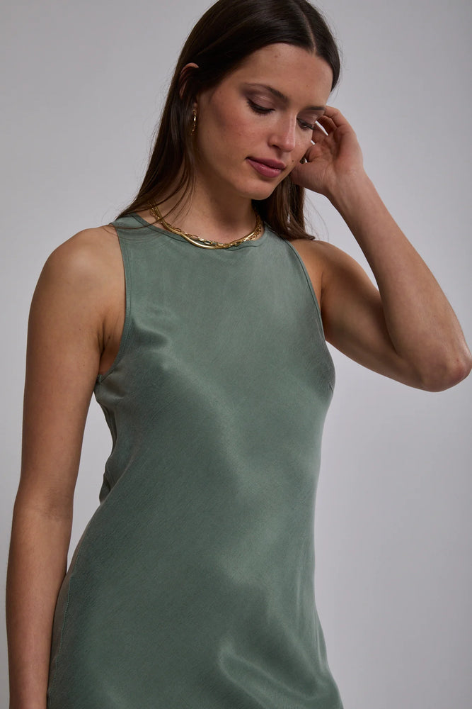 Indigo Slip Dress - Green Smoke