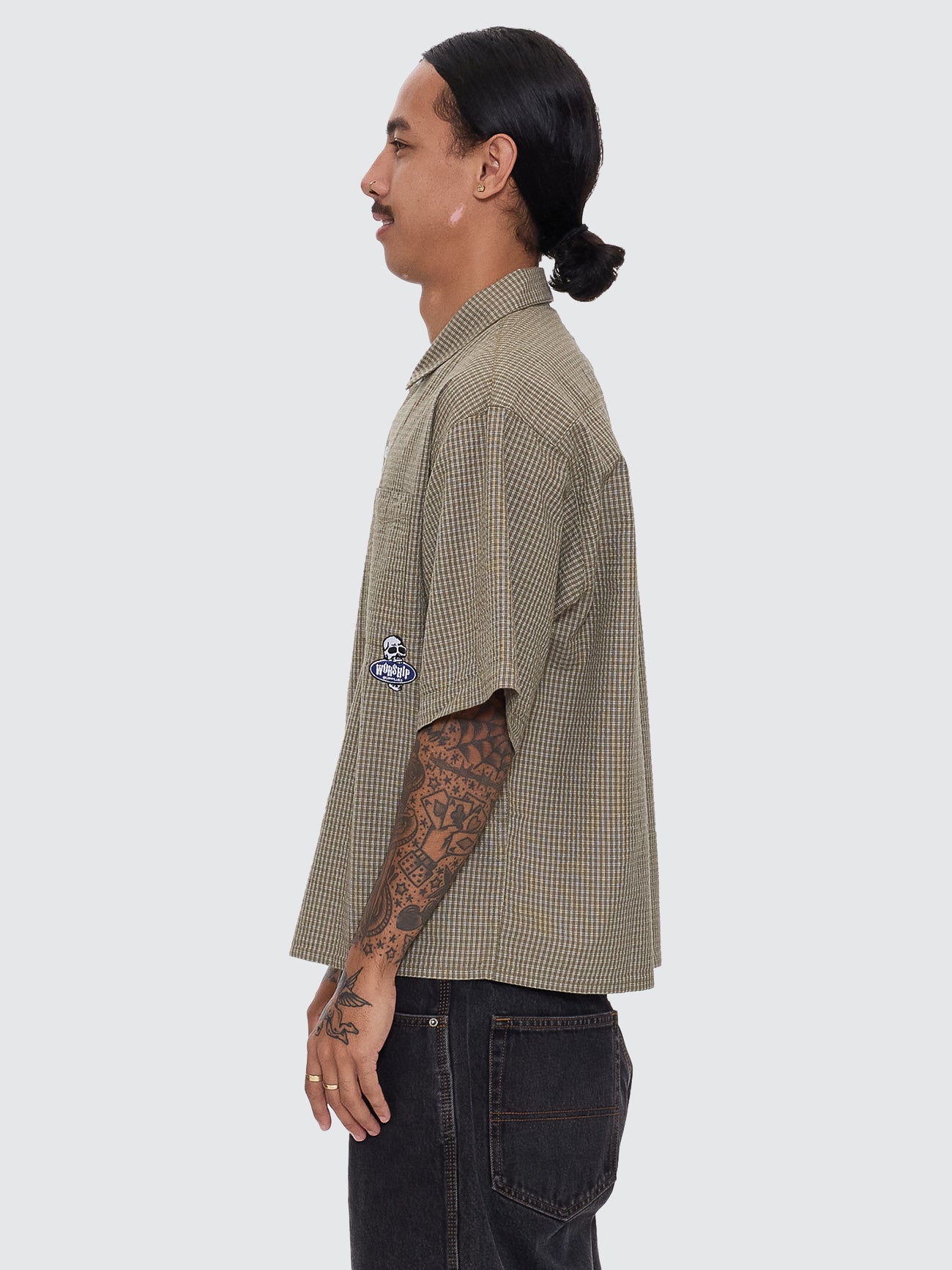 Jaws Box Fit Cropped S.S Shirt - Kelp – Crystal Cylinder