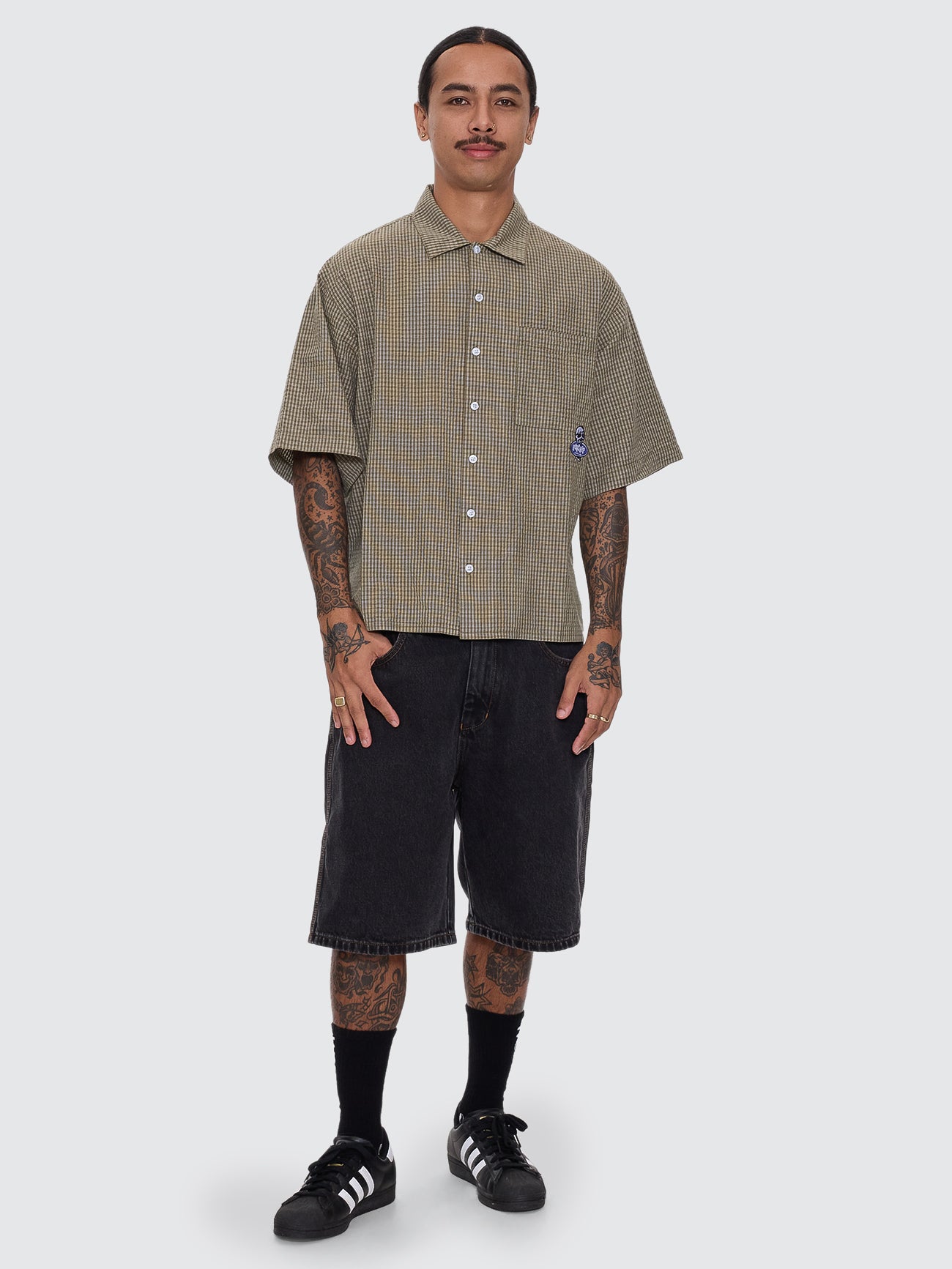 Jaws Box Fit Cropped S.S Shirt - Kelp – Crystal Cylinder
