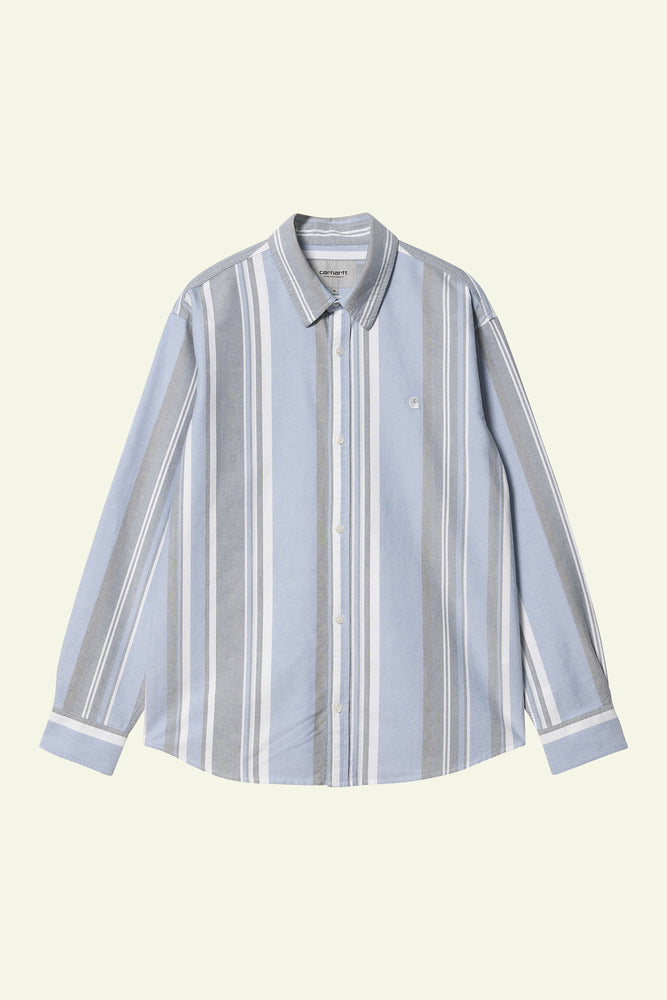 L/S Dwyer Shirt - Dwyer Stripe, Bleach/Squid