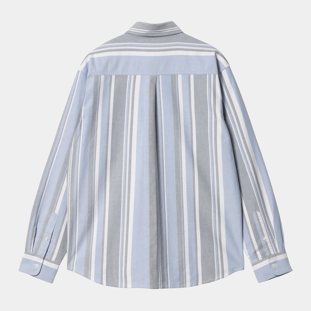 L/S Dwyer Shirt - Dwyer Stripe, Bleach/Squid