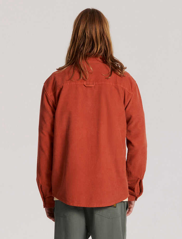 Lazy Boy Cord L/S Shirt - Red